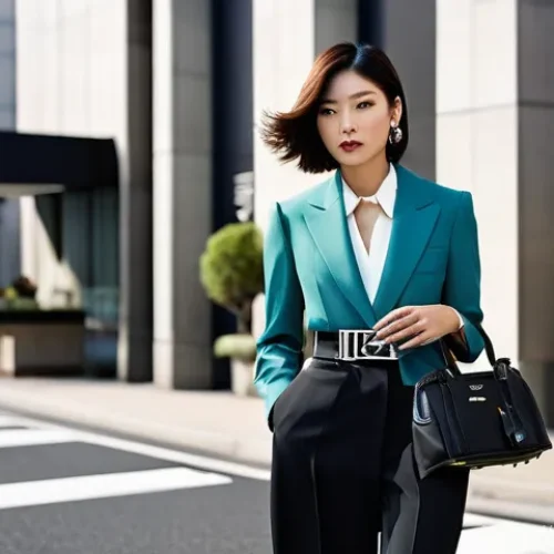 프라다 트렌디 벨트와 보테가 베네타 비교 - **Prompt for Prada: Urban Elegance and Confidence**
    A sophisticated Japanese woman in her late 2...